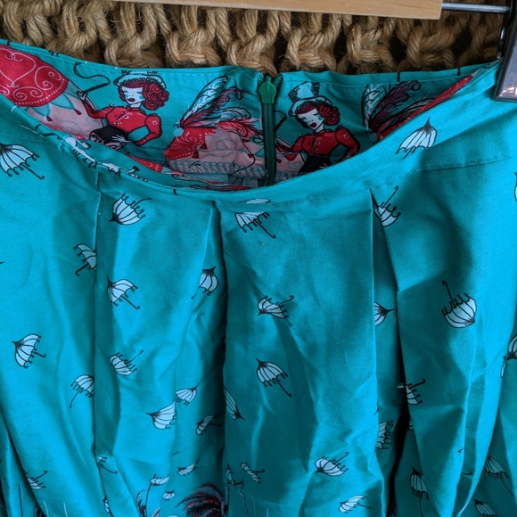 Retro Pinup Carnival Pastel Swing Skirt (L) - Picture 5 of 7